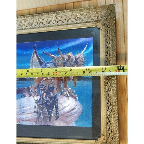 Vintage Chris Achilleos Fantasy Dragon Queen Dufex Print 2000 Vivid Foil Framed - Picture 13 of 13